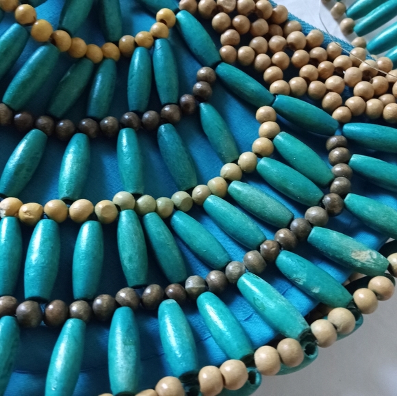 Vintage Wooden Beads and Tube Half Moon Crescent - Picture 5 of 6